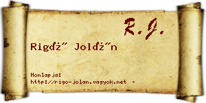 Rigó Jolán névjegykártya